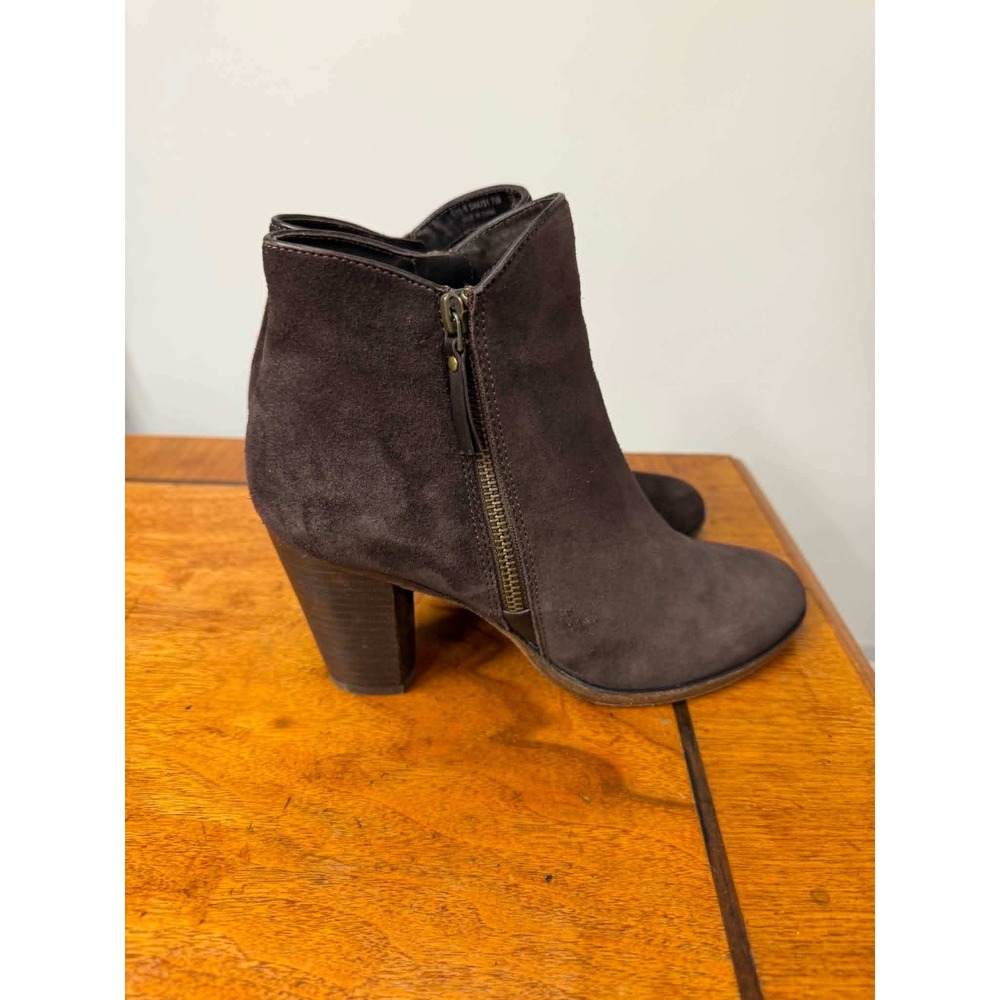 Cole Haan Grand.OS Brown Suede Ankle Boots Block Heel D44751 Womens‎ 7.5 B